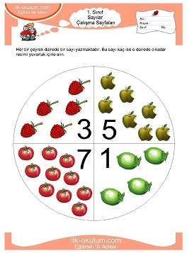Çocuklar İçin Sayılar Çalışma Sayfaları 